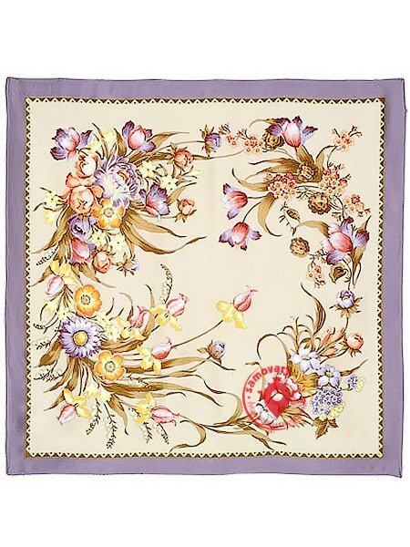 Павлопосадский шелковый платок (атлас) «Мерцание», 89×89 см, арт. 605-0