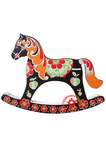 Детская лошадка-качалка Хохлома (сувенирная)