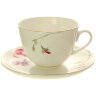 Чашка с блюдцем чайная форма Весенняя-2 рисунок Цветущий горошек ИФЗ
